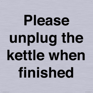 Please unplug the kettle when finished